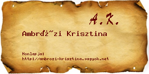 Ambrózi Krisztina névjegykártya